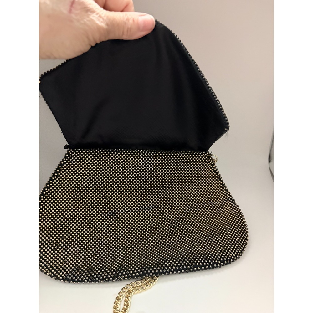Du Val Vintage Metallic-Sheened Beaded Clutch with Gold Tone Chain - Picture 6 of 6